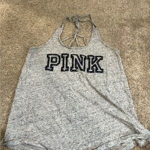 Victoria's Secret Gray Sleeveless Backless Tank Top